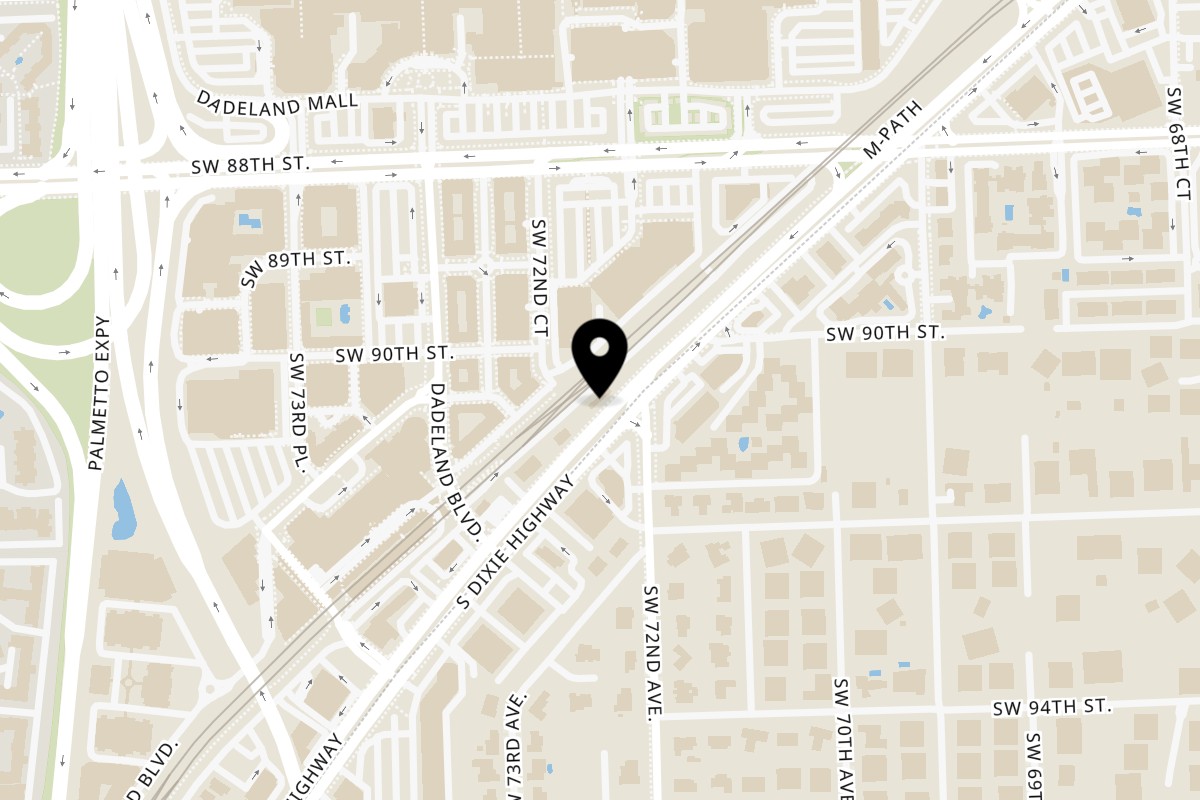 Map showing the location of Diced Pinecrest on 9050 S Dixie Hwy in Miami
