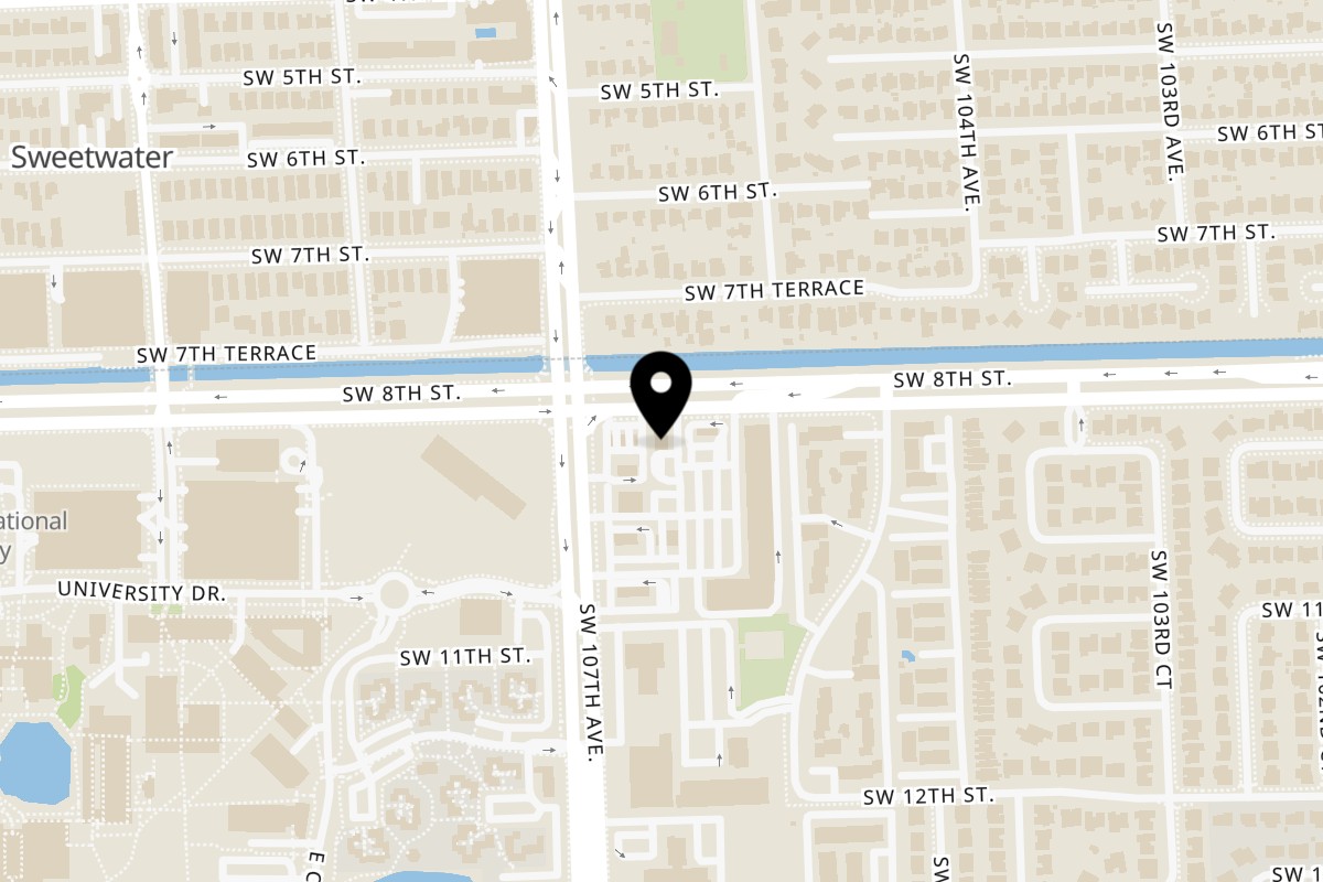 Map showing the location of Diced FIU on 10600 SW 8th St in Miami