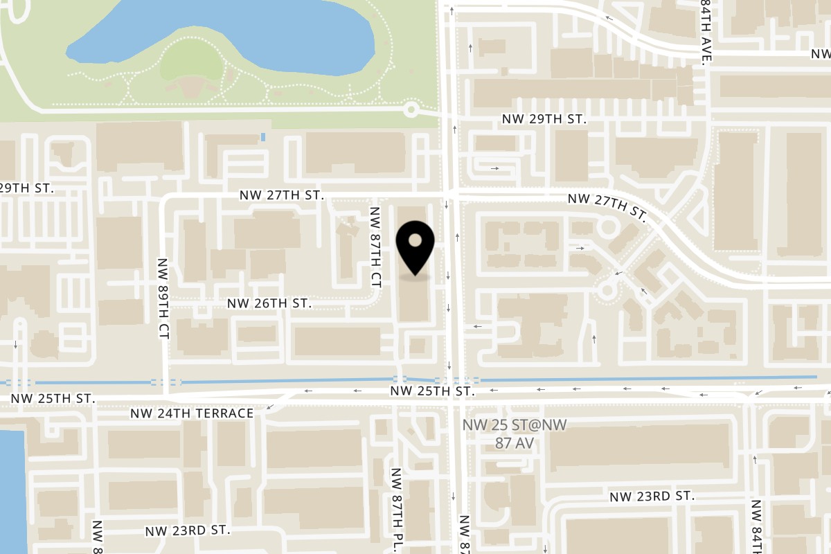 Map showing the location of Diced Doral on 2600 NW 87th Ave in Miami