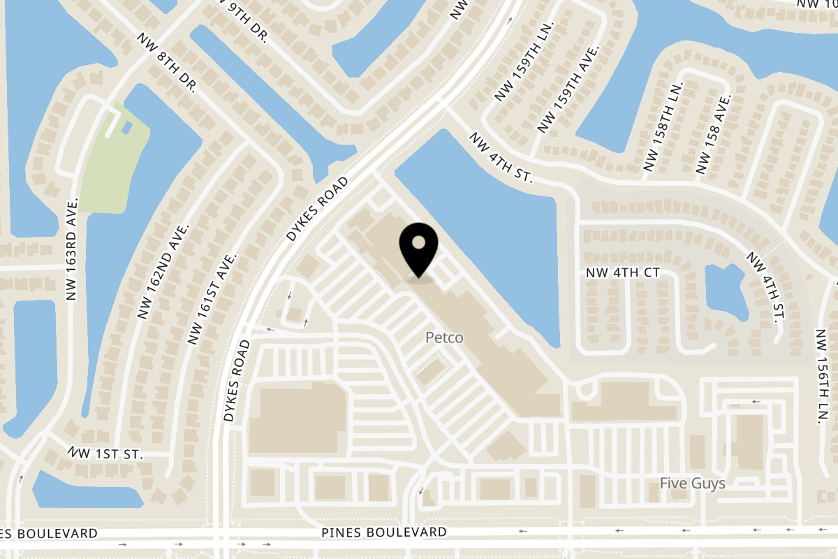 Map showing the location of Diced Pembroke Pines on 15951 Pines Blvd in Pembroke Pines